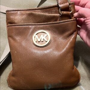 Michael Kors Tan Leather Cross-Body Bag